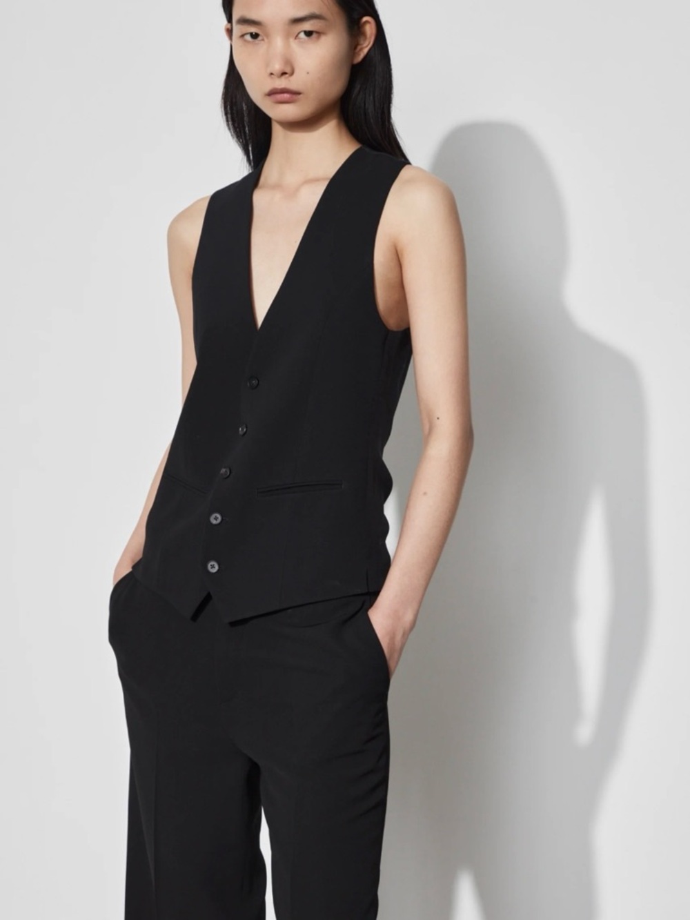 Petar Petrov Black Sleeveless Tailored Wade Vest Waistcoat. Size FR 36. NWT